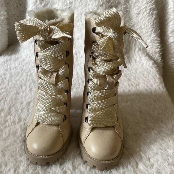 SCHUTZ Zhara winter white leather lace up boots - Picture 2 of 13